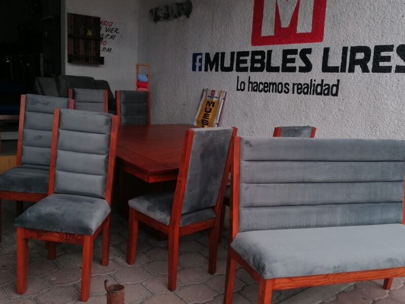 Juego Sillas Gamuza Gris Tlax