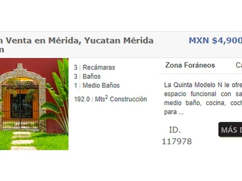 CASA EN VENTA MERIDA YUCATAN MEXICO
