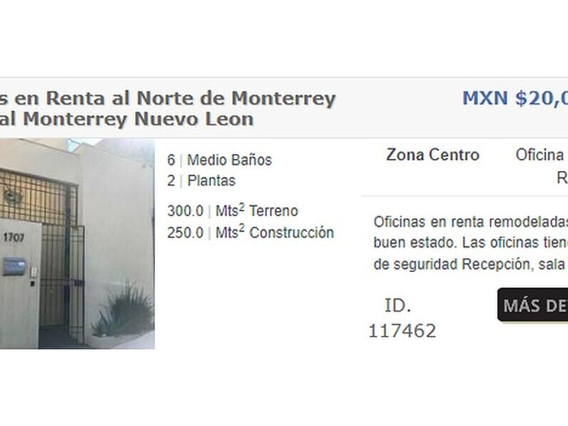 OFICINAS EN RENTA AL NORTE DE MONTERREY