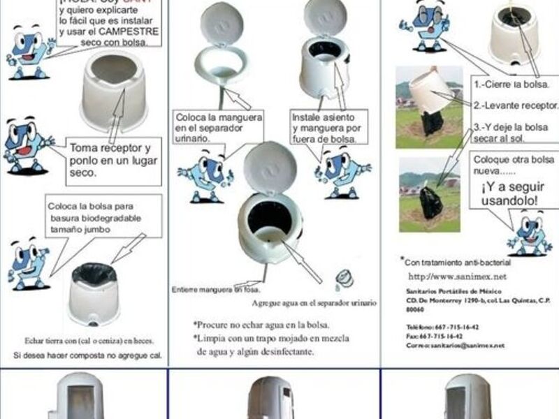 Sanitario ecológico seco portátil Mexico
