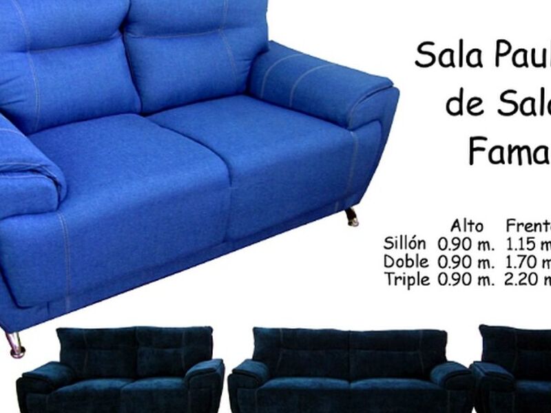 Sofá 2 plazas azul