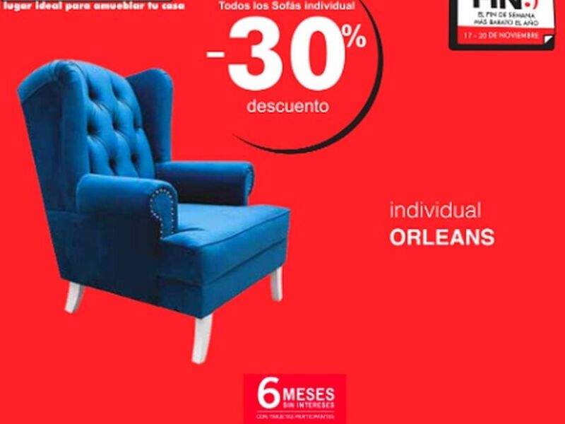 Sillón reposabrazos azul