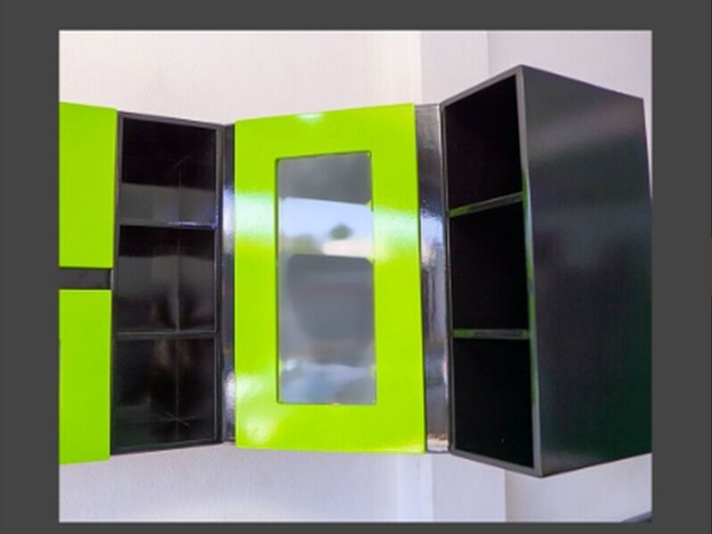 Muebles cocina modelo Irlanda verde con negro