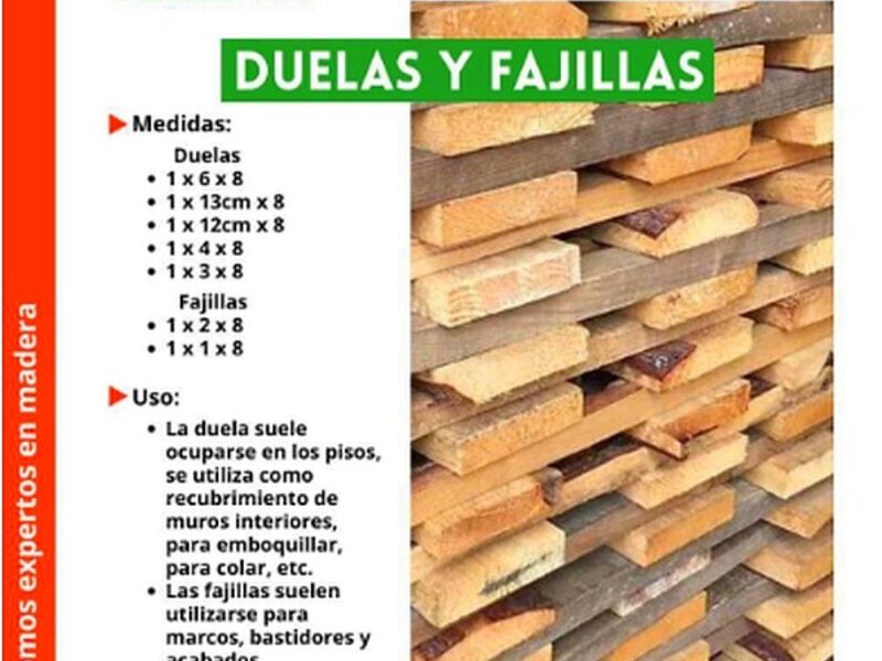 Tableros duelas fajillas