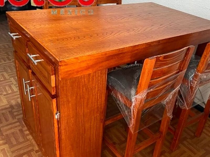Comedor madera chocolate 4 sillas 