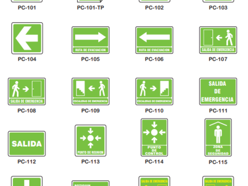 Señalética de protección civil CDMX 