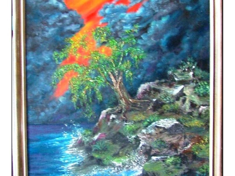 Cuadro Oleo Paisaje México 