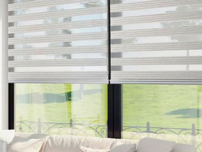 Cortina zebra blanco hueso