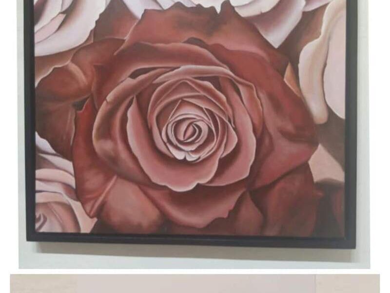 Cuadro Decorativo Rosa Rosa Qro