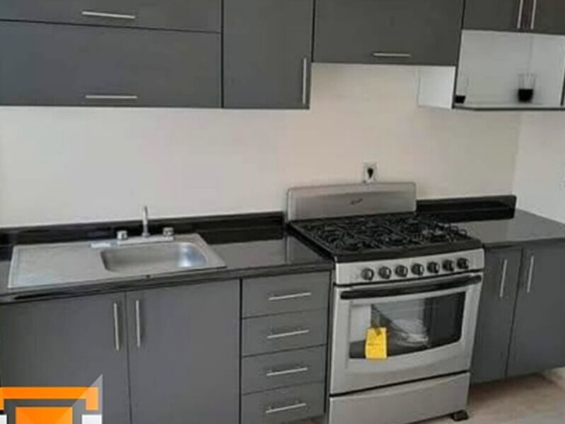 Cocina muebles madera gris