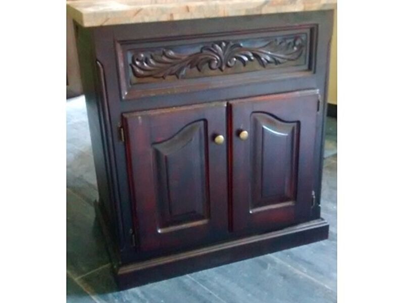 Mueble lavamanos madera chocolate cocina