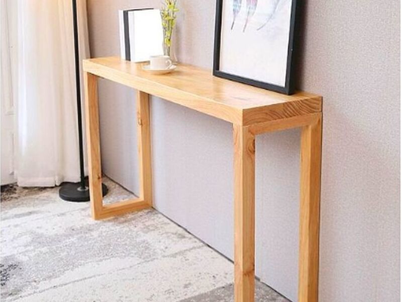 Mueble madera sala tono natural 