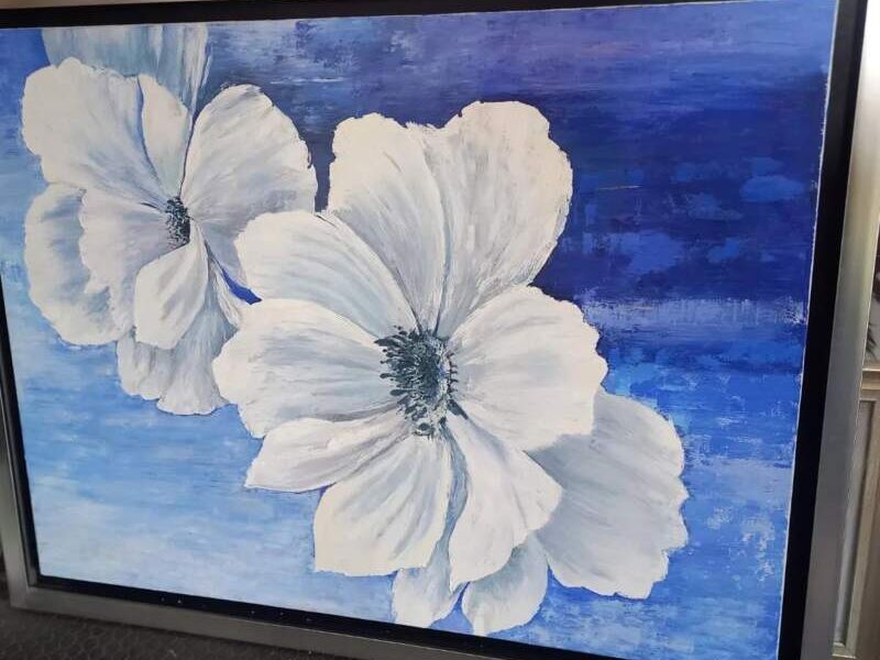 Cuadro Decorativo Flor Blanca Qro