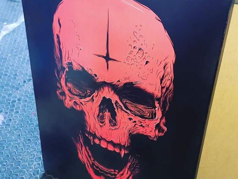 Cuadro Decorativo Calavera Roja Qro