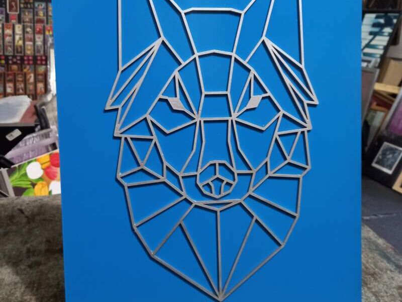 Cuadro Decorativo Perfil Lobo Qro