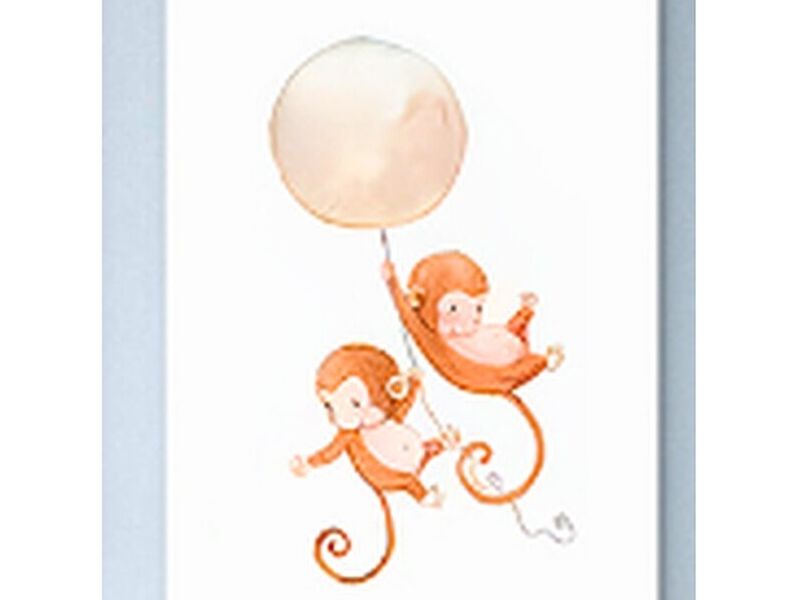 Cuadro Decorativo Monos Globos Jal