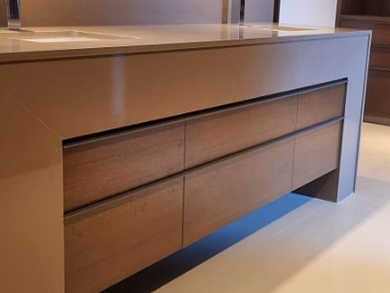 Mueble lavamanos madera chocolate 