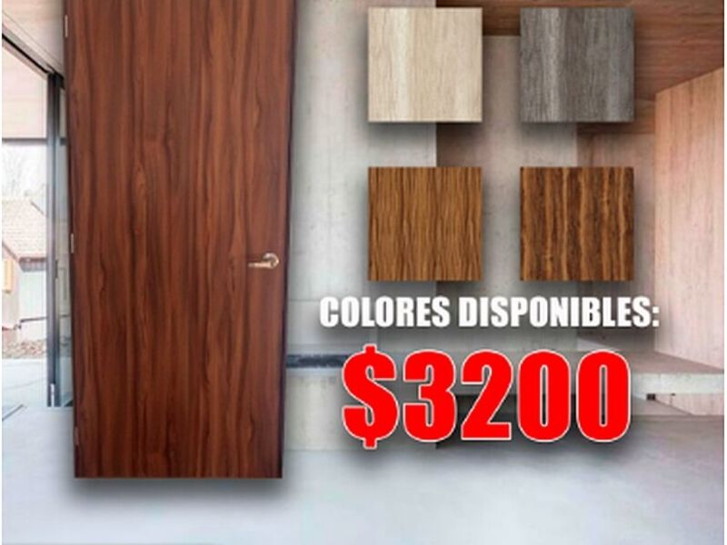 Puerta lisa tipo tambor gris
