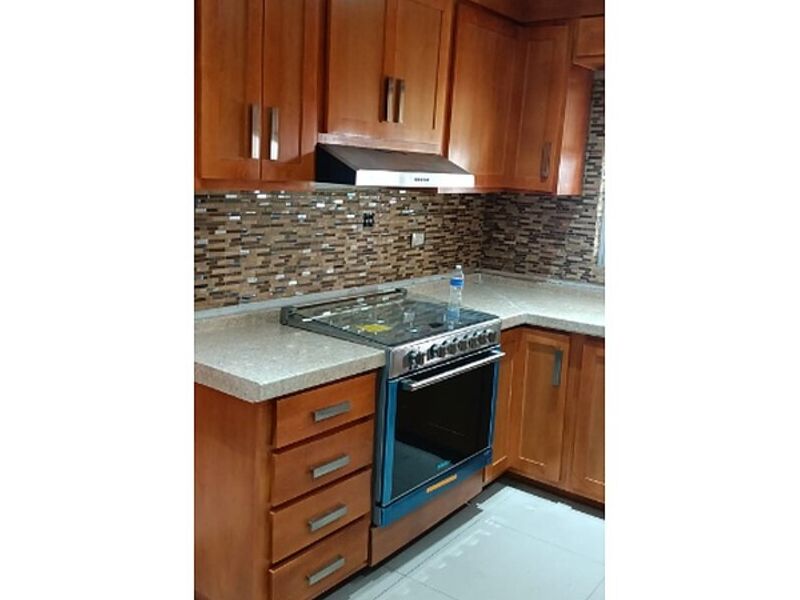 Mueble madera chocolate cocina 