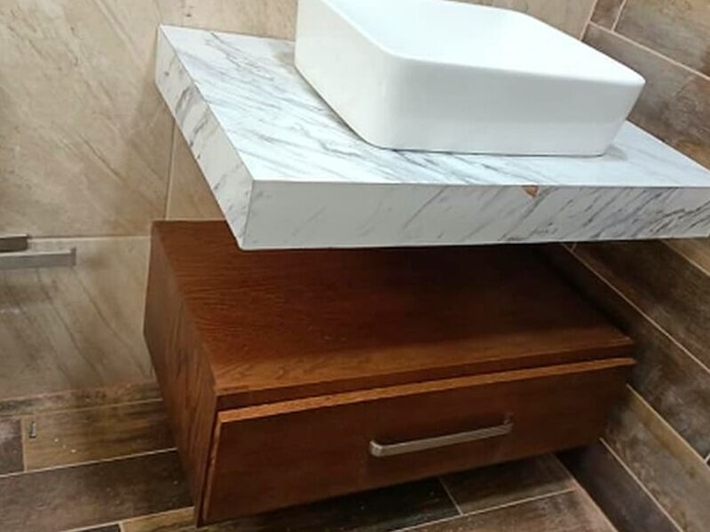 Mueble lavamanos mármol baño