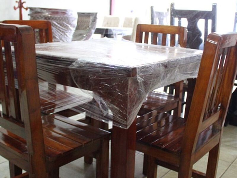 Mesa madera chocolate negro 4 sillas