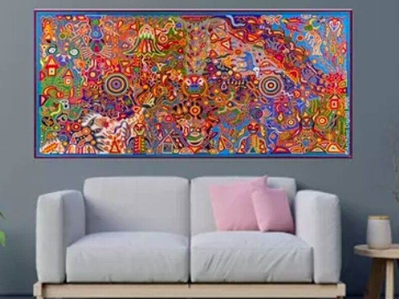 Cuadro Decorativo Huichol Mexico