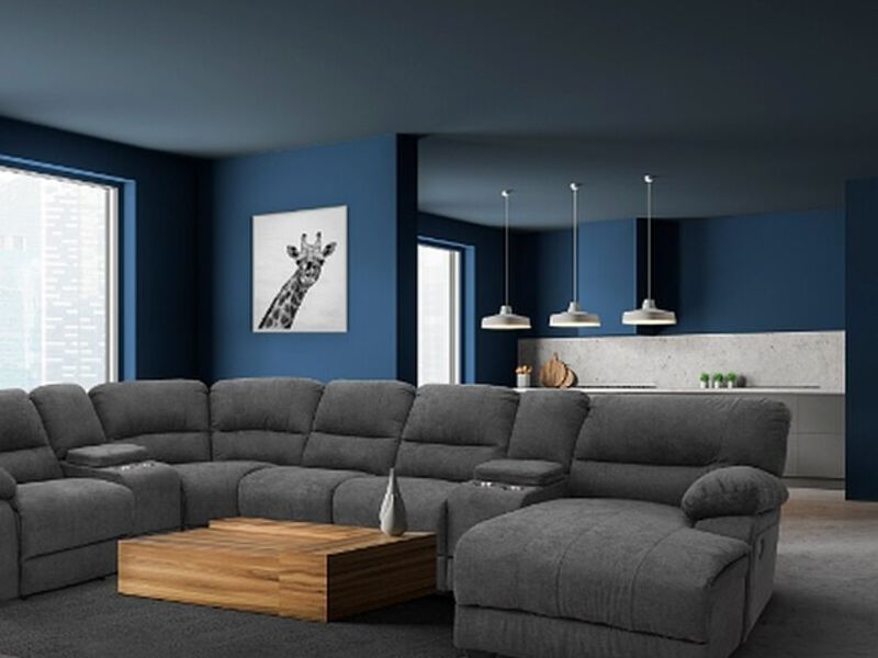 Sala terciopelo gris México