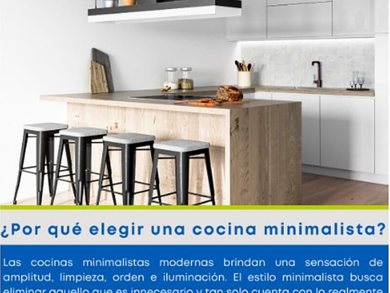 Cocina minimalista gris