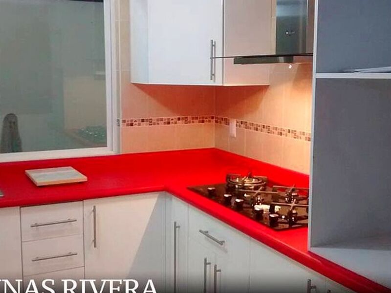 cocina integral color rojo México