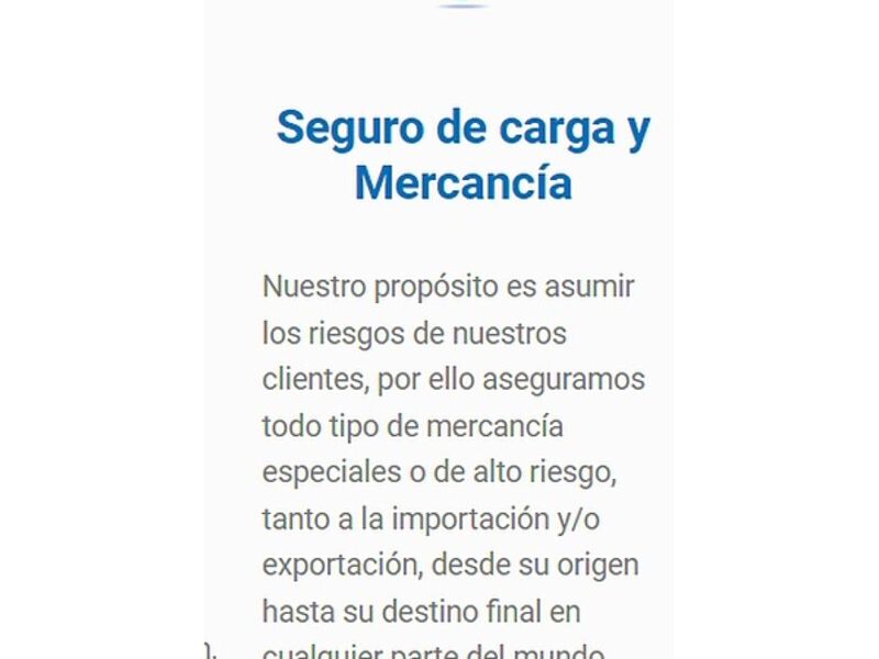 Seguro carga Mercancía México 