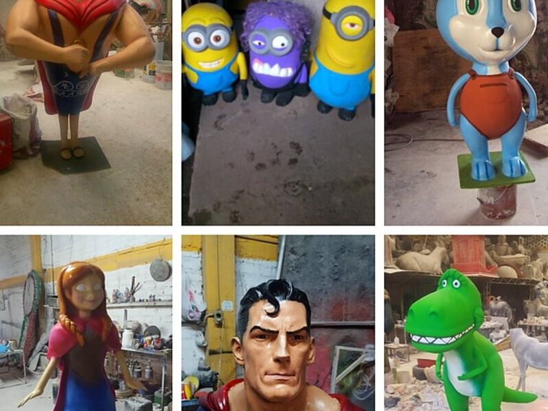 Personajes en fibra de vidrio