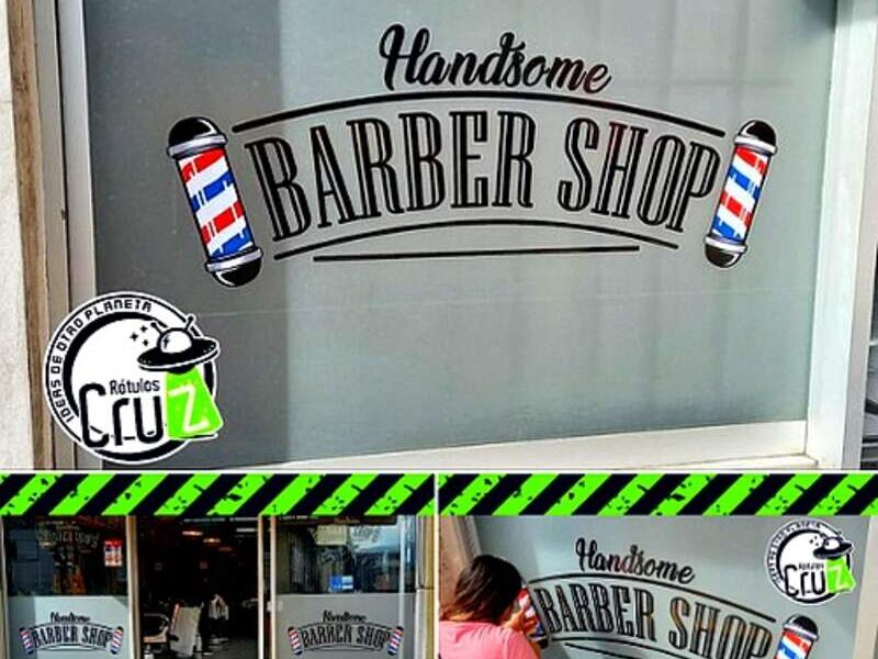 Logo de barbería en vinil Mexico