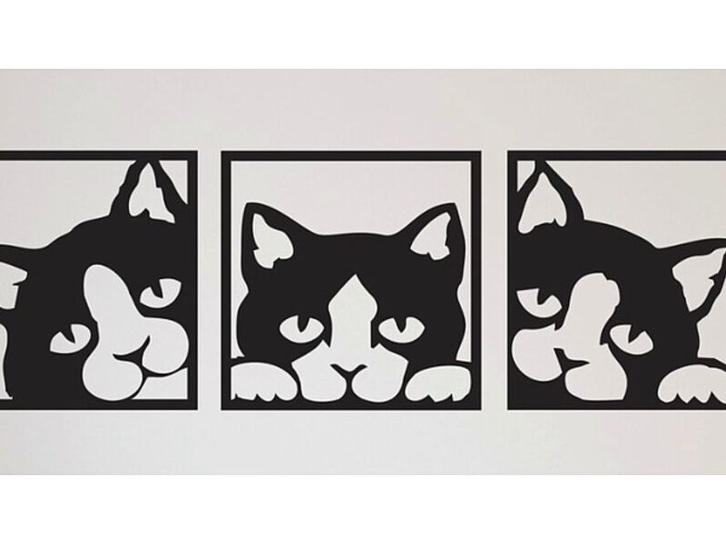 Cuadro de  metal diseño gato México