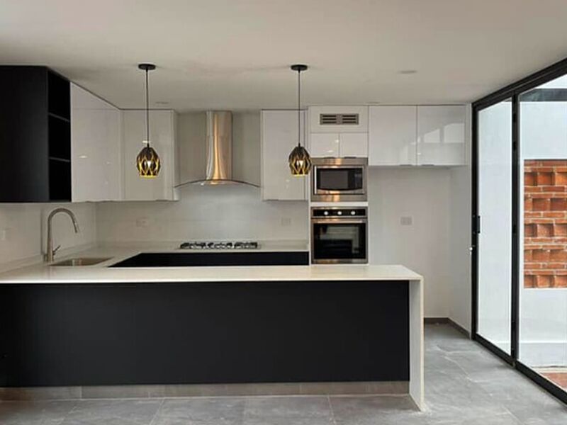 Cocina en cuarzo blanco México
