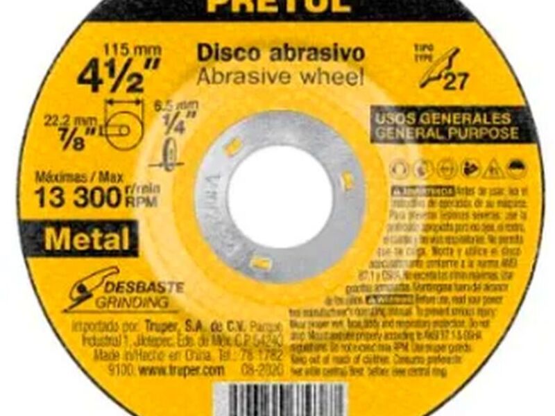 Disco 4-1/2 de desbaste para metal México
