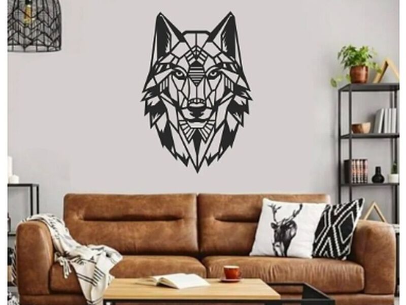 Cuadro Decorativo Lobo Geométrico CDMX