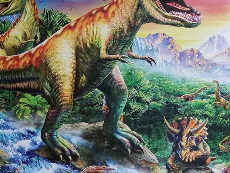 Cuadro Decorativo Paisaje Dinosaurios Ver