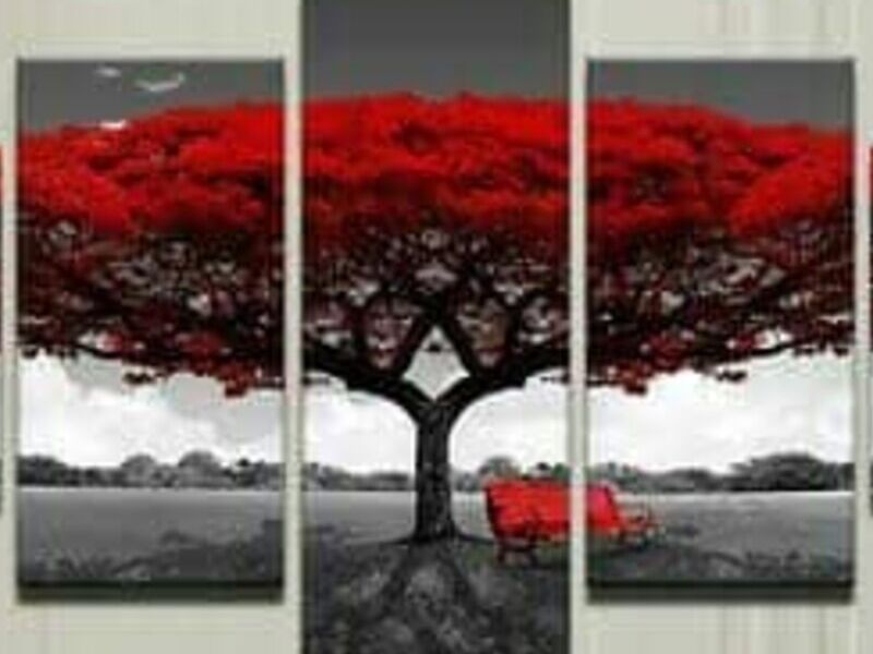Juego Cuadros Árbol Rojo Veracruz