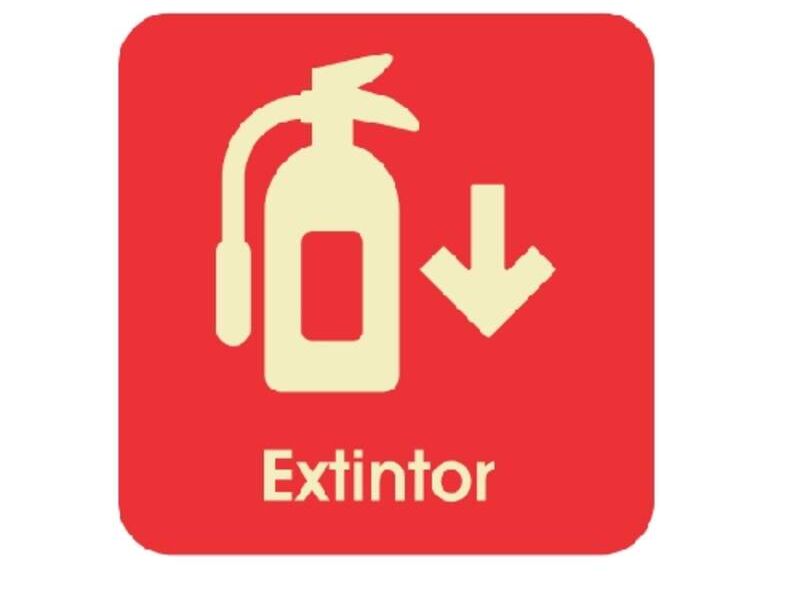 Señal extintor rojo México 