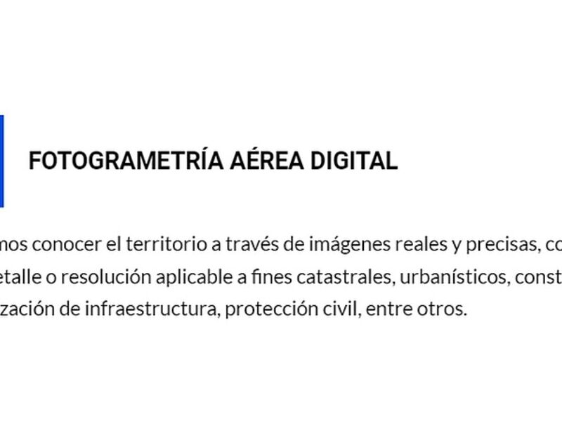 FOTOGRAMETRÍA AÉREA DIGITAL MÉRIDA 