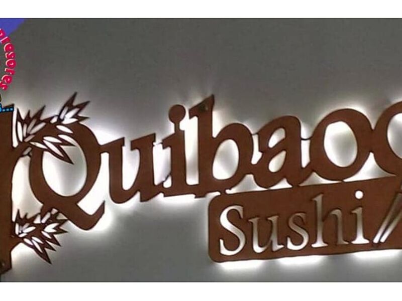 Logotipo de madera con luz led Culiacán
