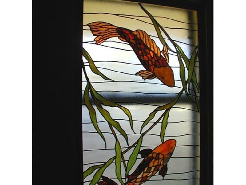 vitral peces dorados Mexico 