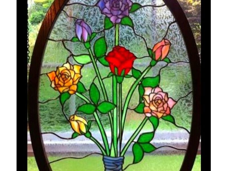 vitral rosas Mexico 