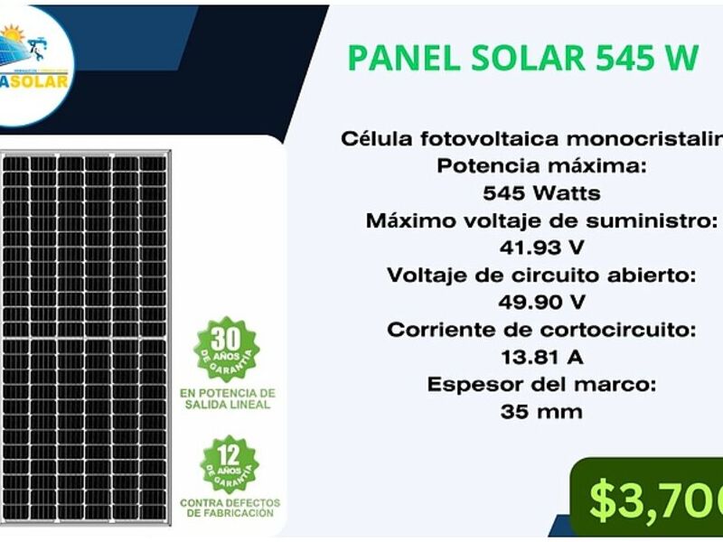 Panel Solar Monocristalino 545W-México