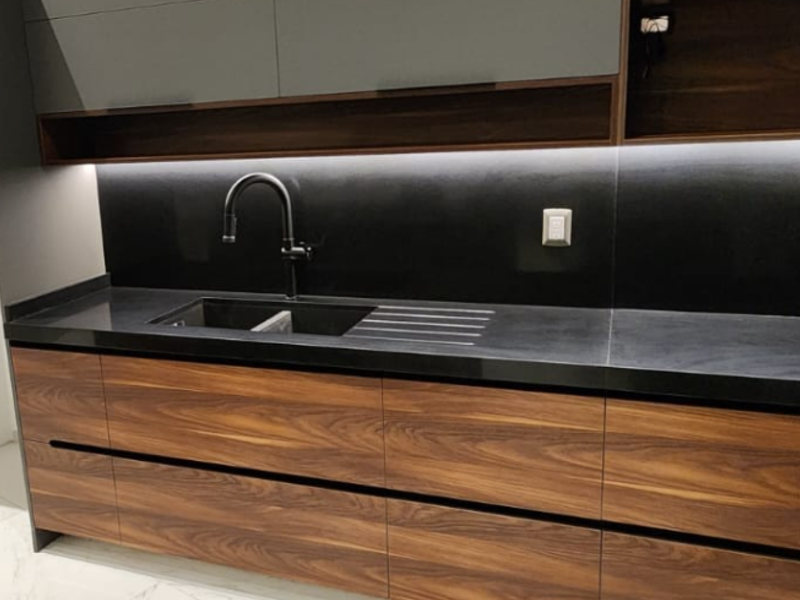 muebles cocina cuarzo negro México