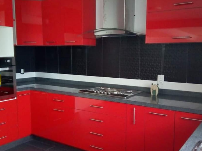 mueble cocina rojo México