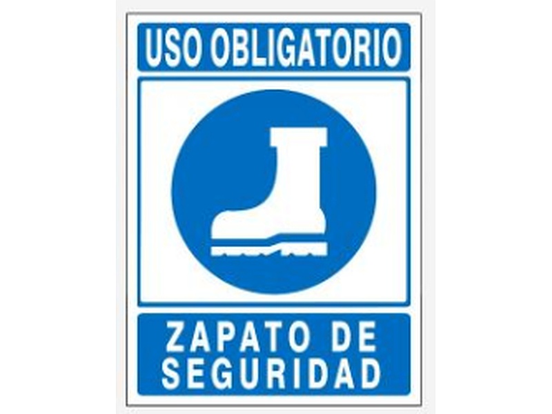 Señalética uso obligatorio zapato seguridad