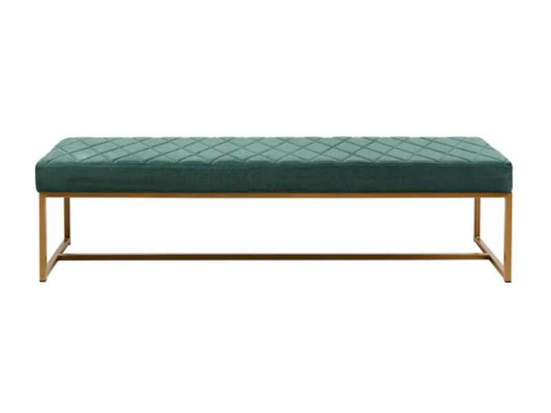 Banca tapizada Smart Velvet verde 150cm