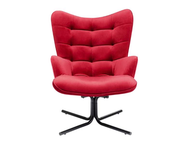Butaca Sillón giratorio Oscar Velvet rojo