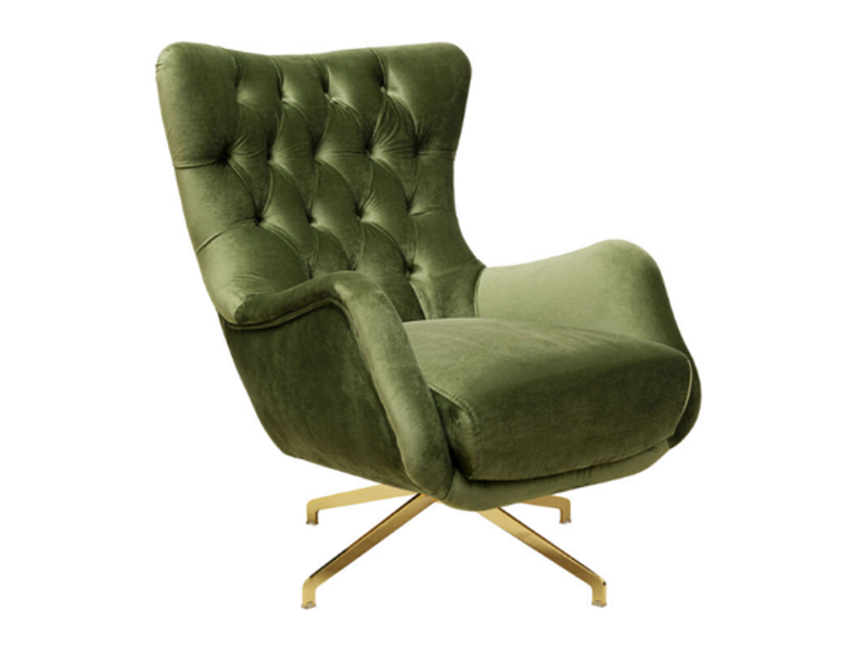 Butaca Sillón giratorio Bellini Velvet verde